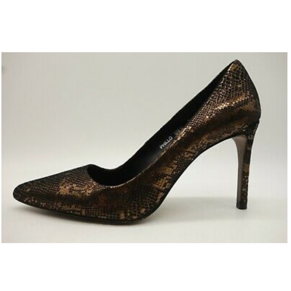 Donald J Pliner Bronze Metallic Snake Print Pumps